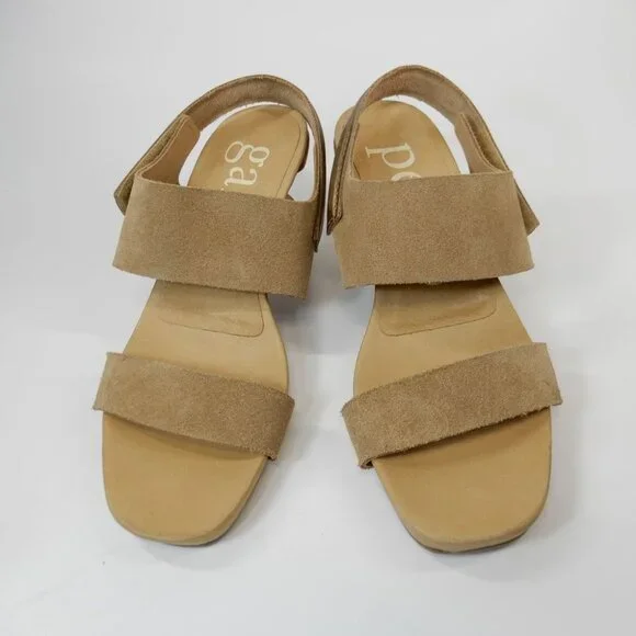 PEDRO GARCIA Celena Suede Slingback Sandals Size 37 7 Beige Heels NEW - Picture 3 of 12